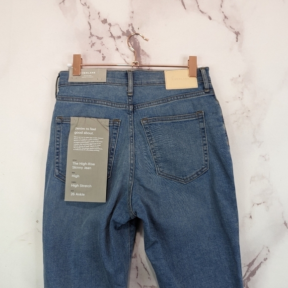Everlane Skinny Jean Womens 23 Tall The High Rise Denim Mid Light Wash NEW - Picture 6 of 11